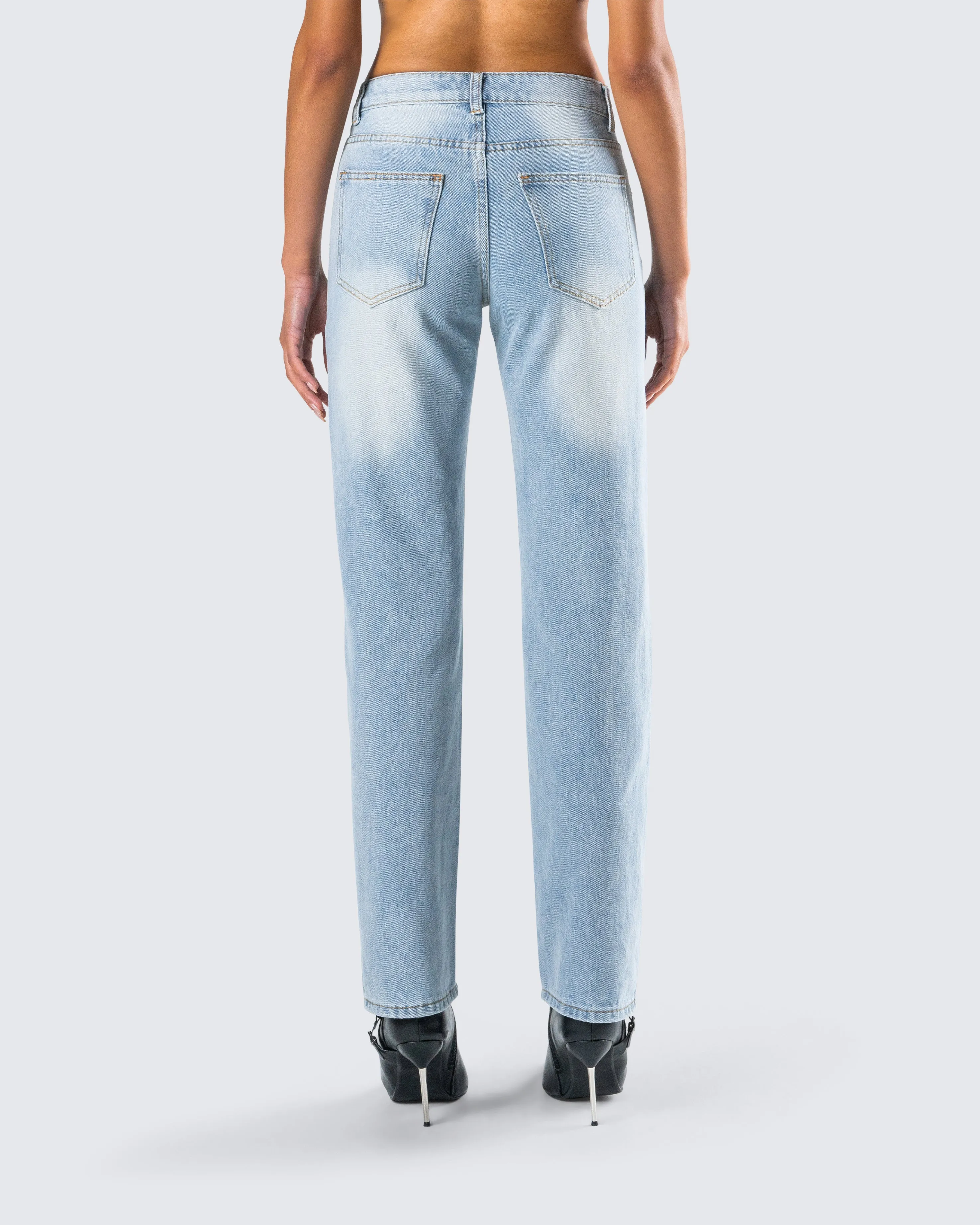 Achara Blue Denim Low Rise Jean