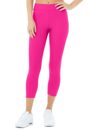 Airlift High-Waist Conceal-Zip Capri - Neon Pink
