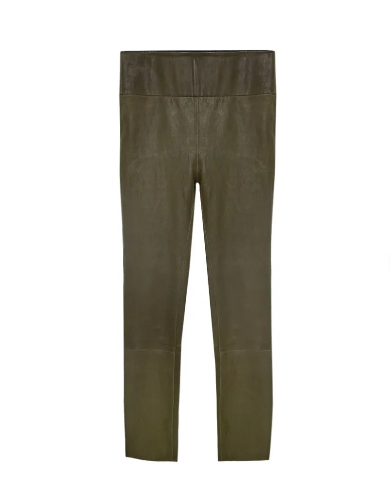 Army High Waisted Capri Leather Legging