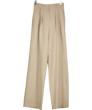 BOA Beige Clean Cut Double Pleat Trousers UK XS