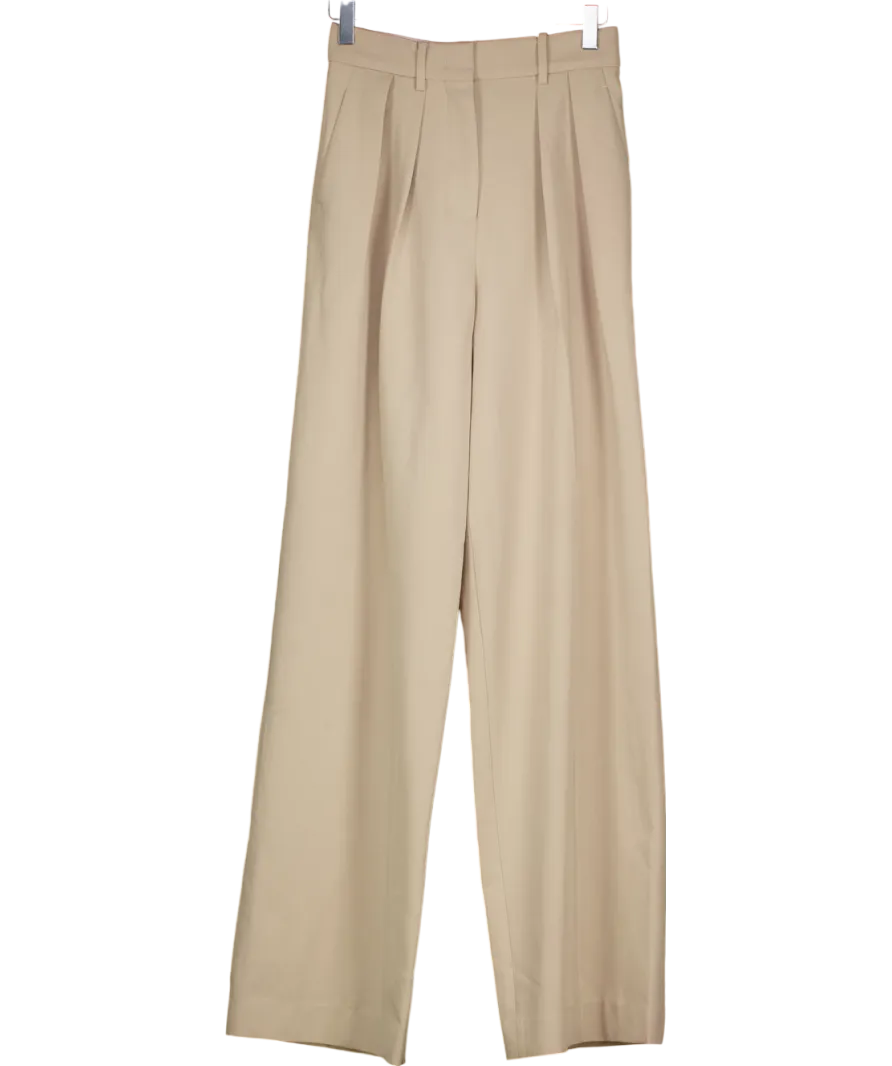BOA Beige Clean Cut Double Pleat Trousers UK XS