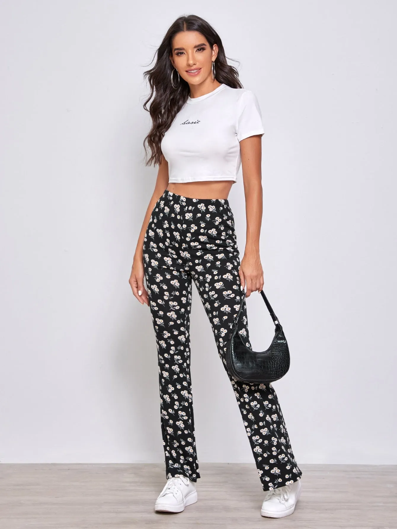 Boho All Over Print High Waist Long Women Pants