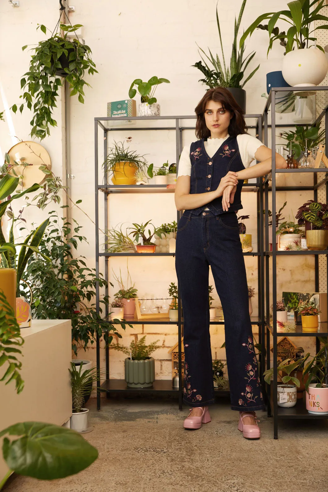 Boho Paisley Emb Jean