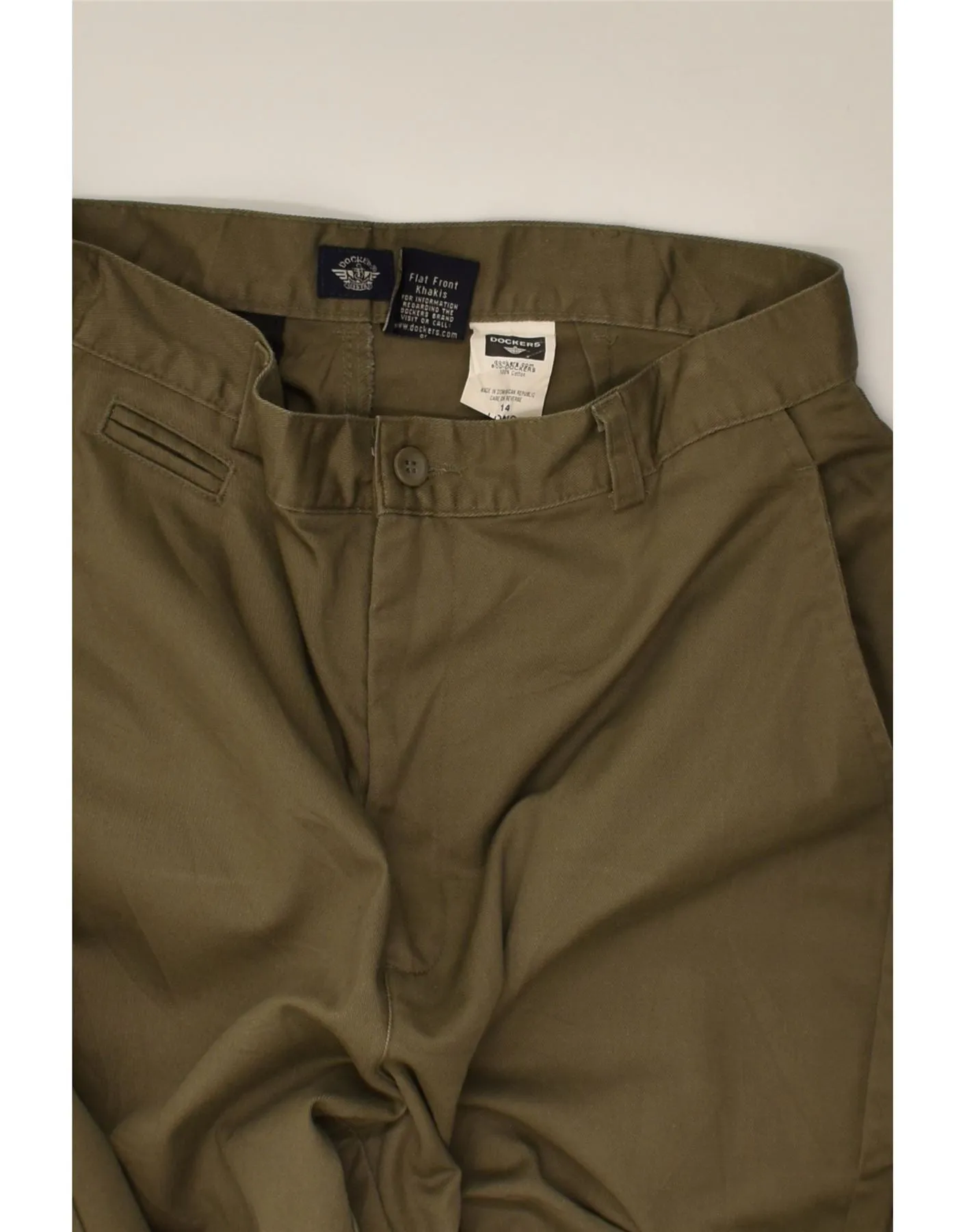 DOCKERS Womens Khakis Slim Casual Trousers UK 14 Large W32 L33 Khaki