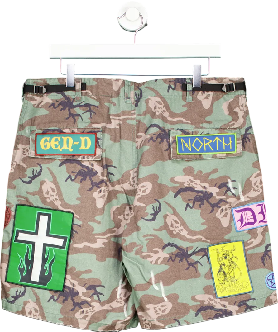DropDead Green Medkit Denim Shorts W32