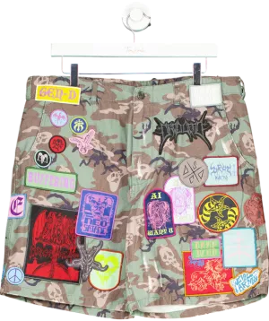 DropDead Green Medkit Denim Shorts W32