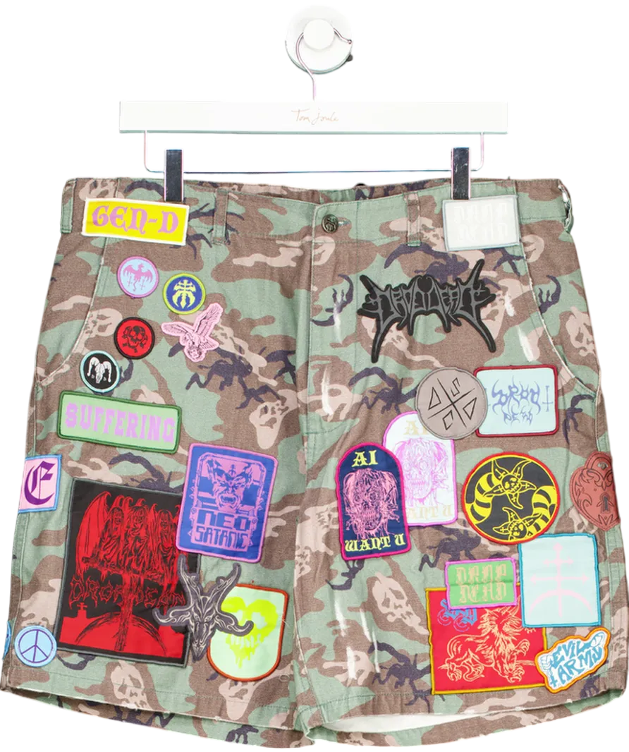 DropDead Green Medkit Denim Shorts W32