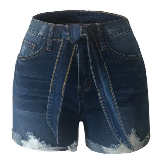 Fashion Stretchy High Waisted Denim Shorts For Women