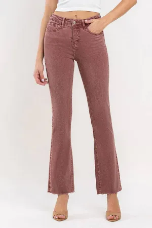FINAL SALE Wine Vervet Mid-Rise Cropped Bootcut Jeans