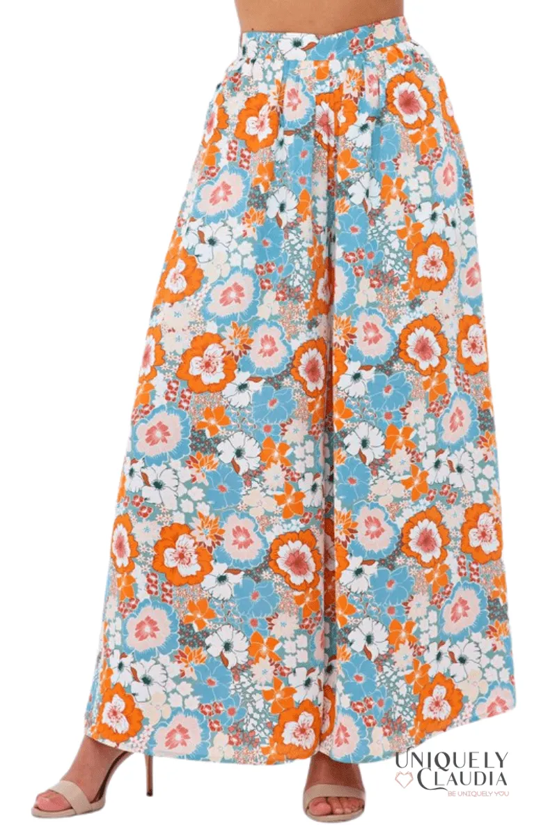 Harmony Flower Power Crop Top & Flare Pant Set