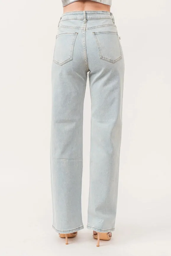 Heart Cut-Out Embellished Stretch Denim Pants