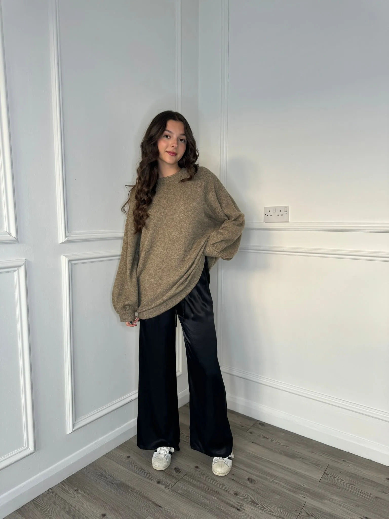 Heavy Satin Trousers - Black