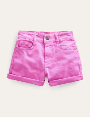 High Waisted Denim Shorts-Tickled Pink