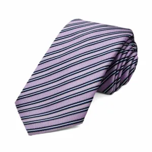 Lavender Alice Striped Slim Necktie