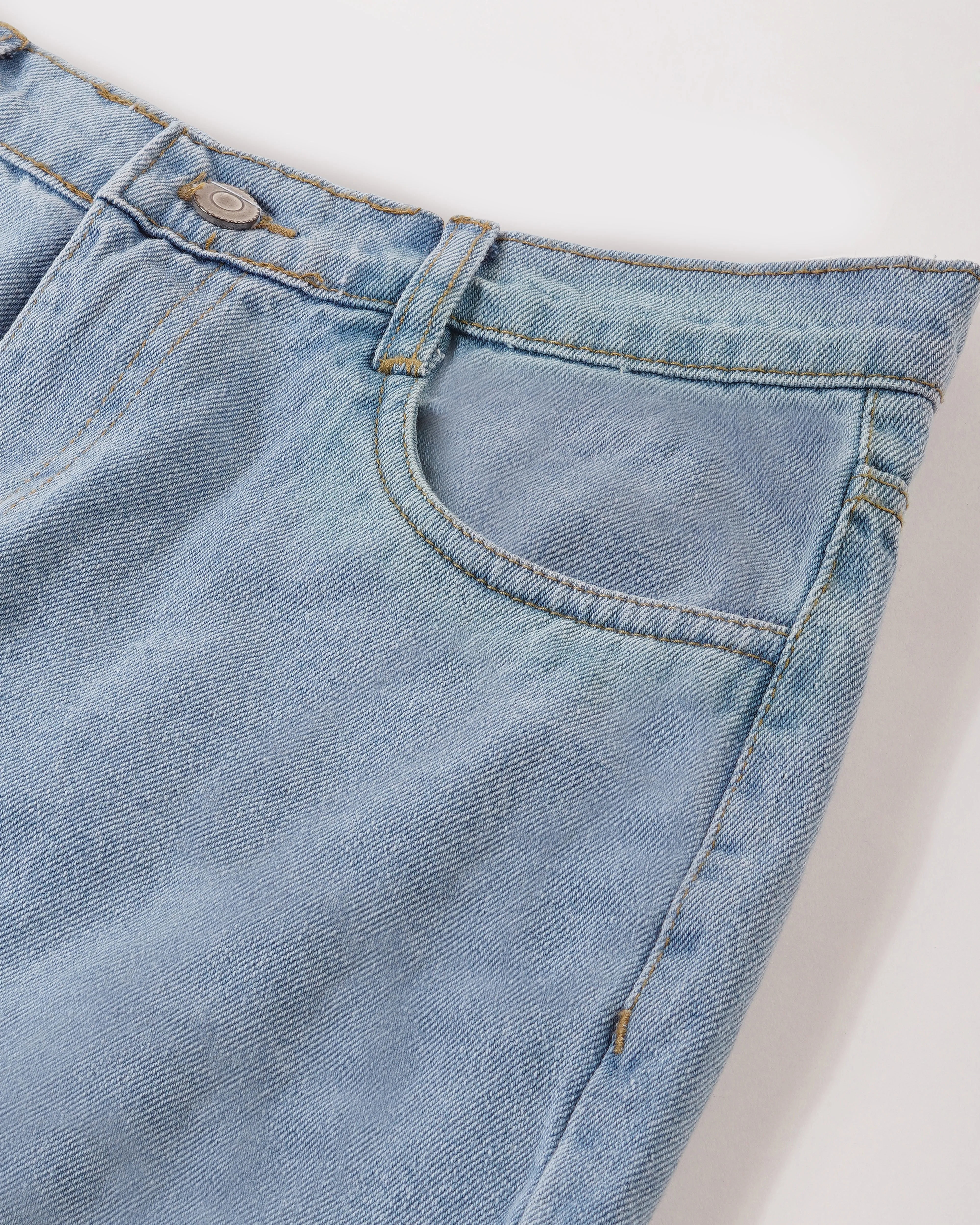 LIGHT BLUE WASHED RELAXED FIT JEANS