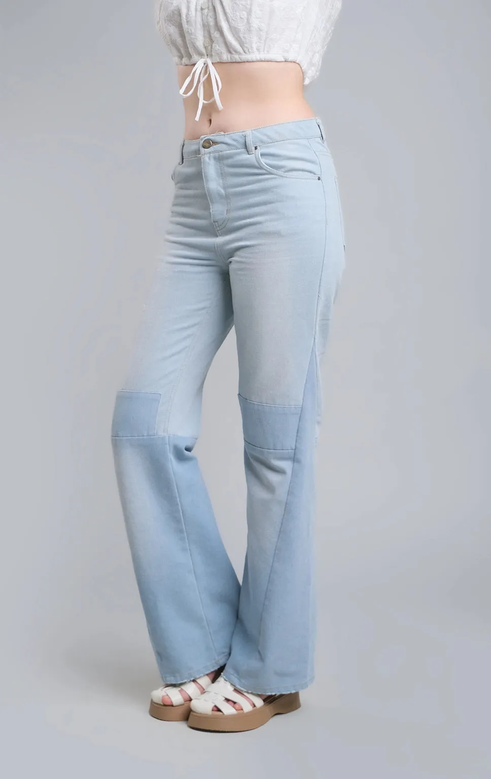 LOW RISE FLARE DENIM JEANS