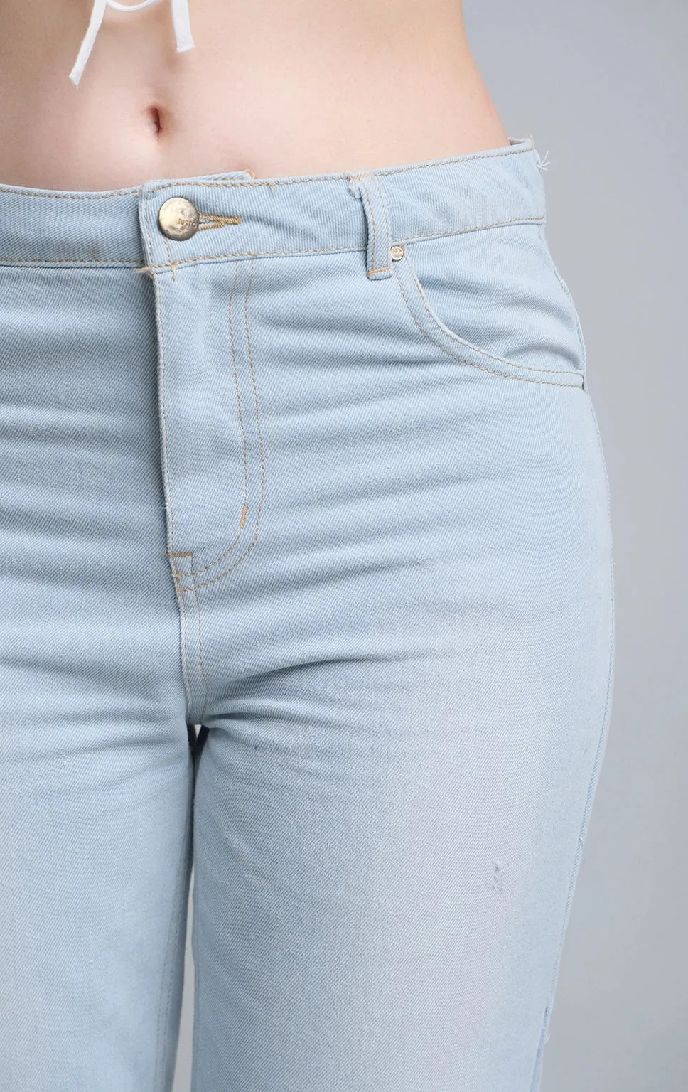 LOW RISE FLARE DENIM JEANS