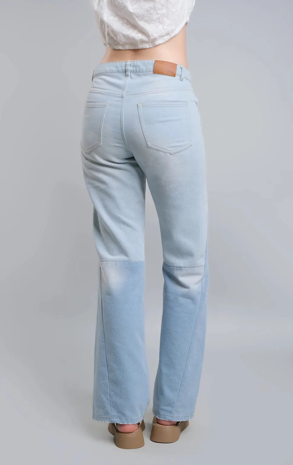 LOW RISE FLARE DENIM JEANS