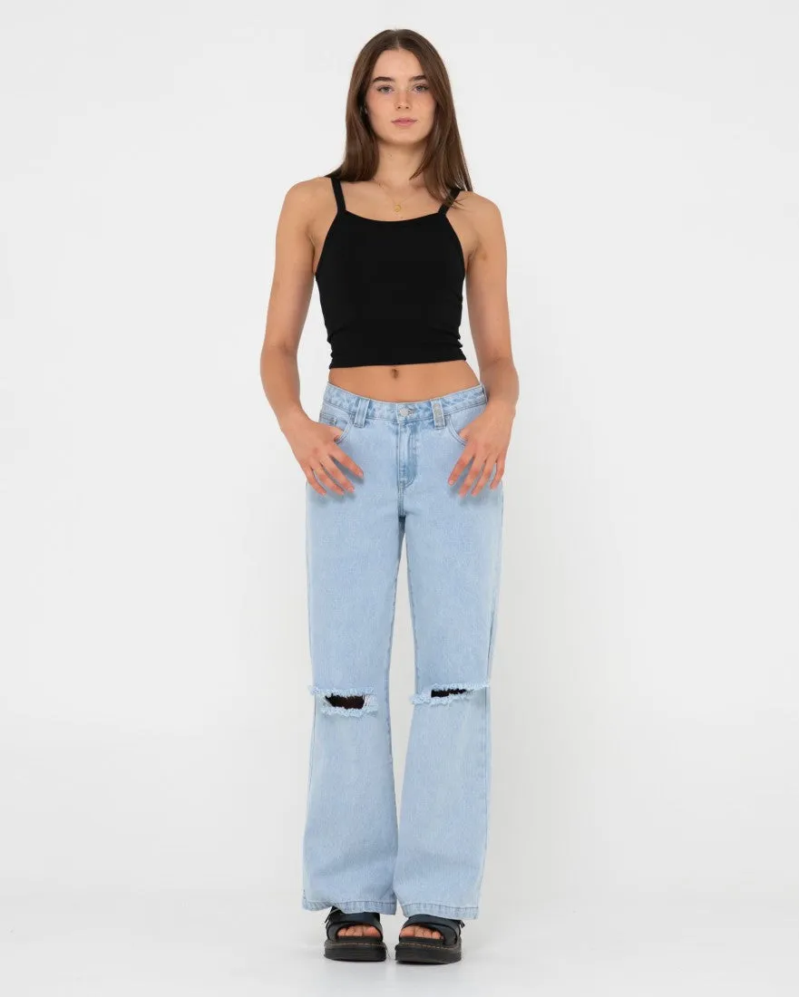 Low Rise Ripped Denim Jean