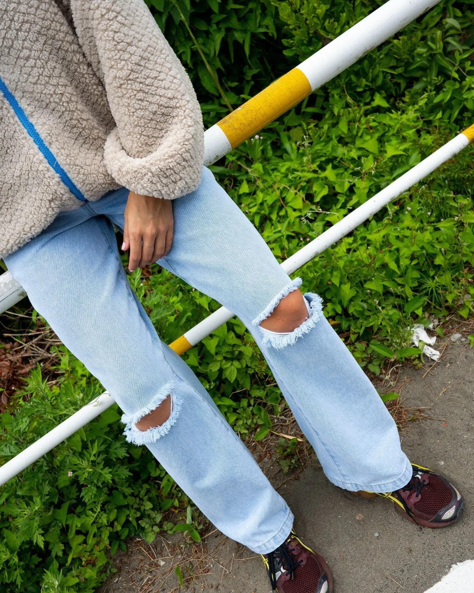 Low Rise Ripped Denim Jean