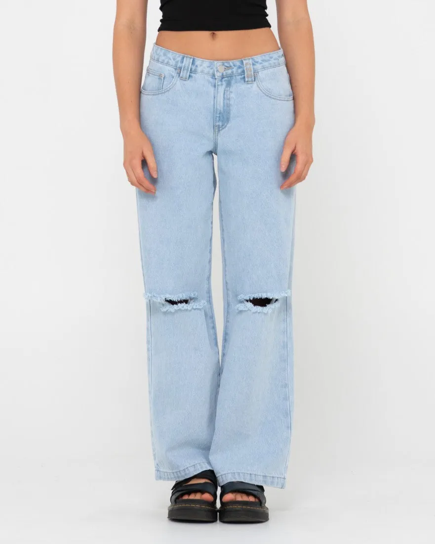 Low Rise Ripped Denim Jean