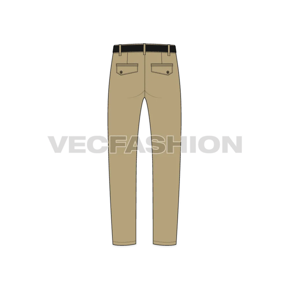 Men Cross Pocket Khakis Vector Sketch