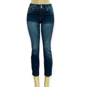 Mid Rise Denim Skinny Cropped Jeans