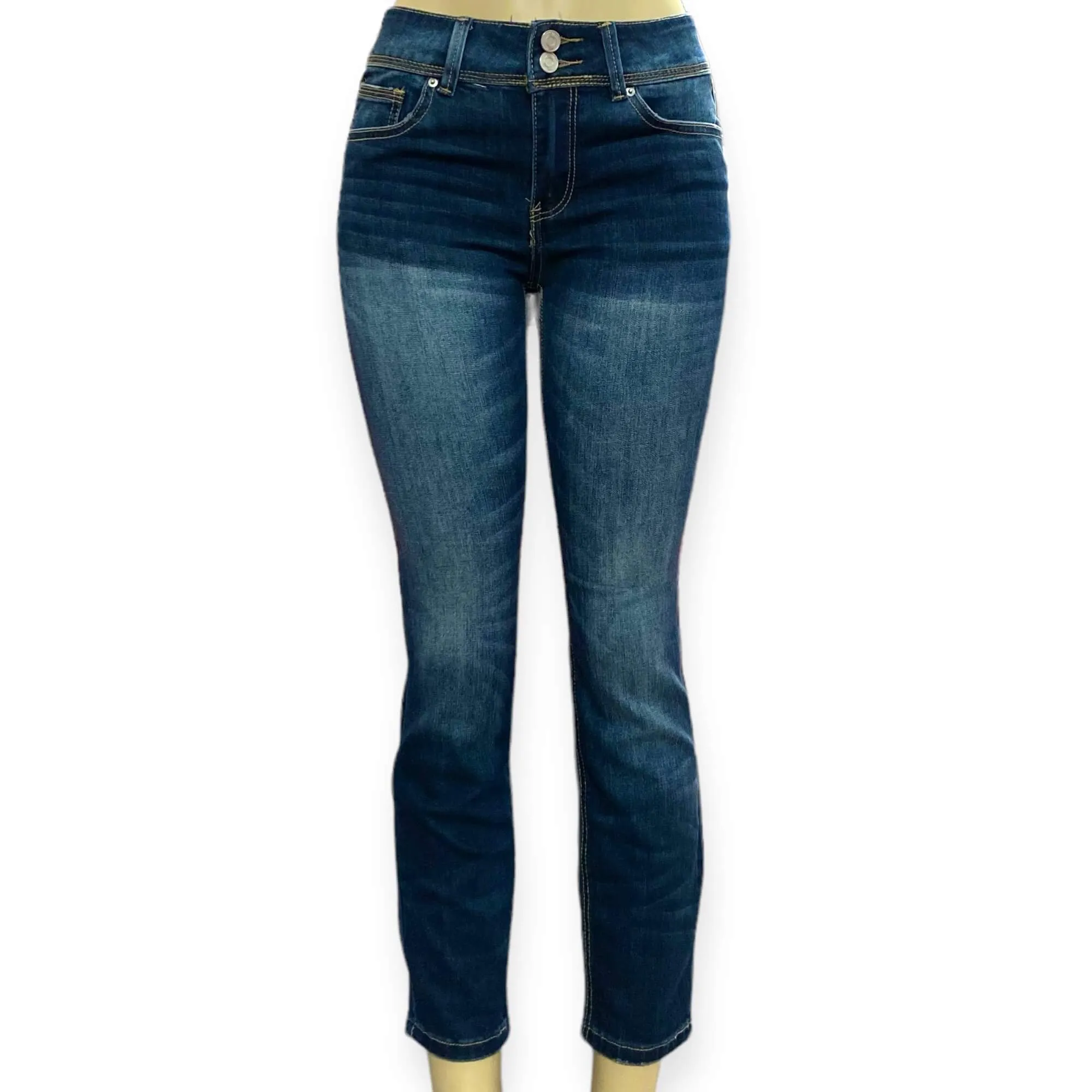 Mid Rise Denim Skinny Cropped Jeans