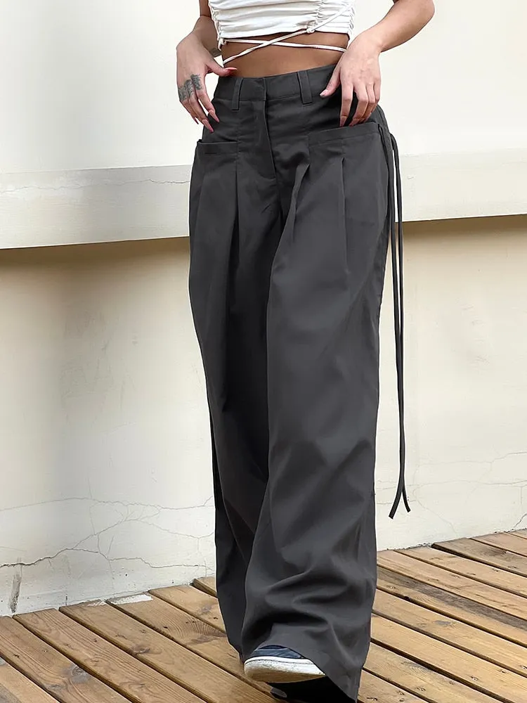New Shirring Casual Wide Leg Pants