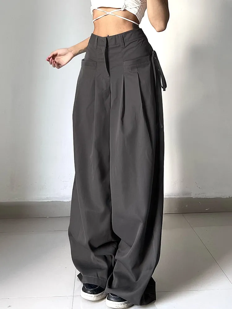 New Shirring Casual Wide Leg Pants