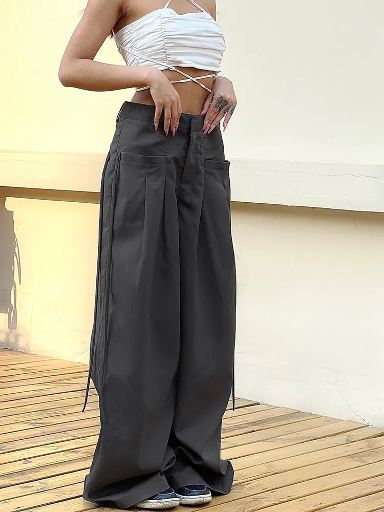 New Shirring Casual Wide Leg Pants