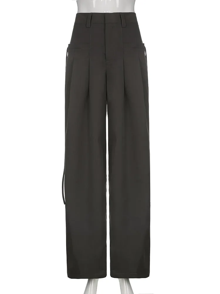 New Shirring Casual Wide Leg Pants