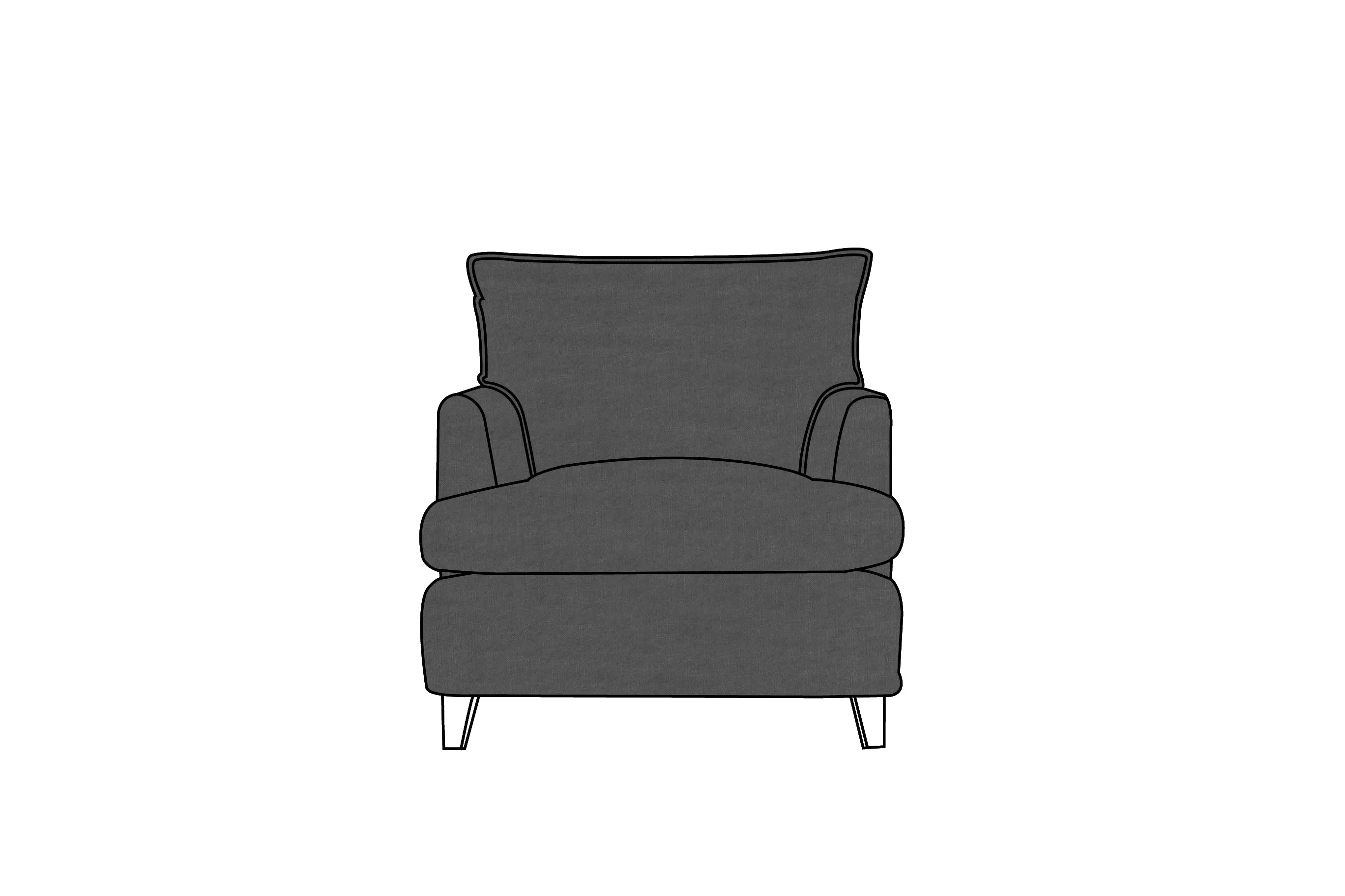 Padstow | Armchair Extra Loose Cover | Capri Dark Grey