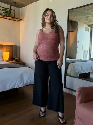Plus Size Wide Leg Crop Trousers