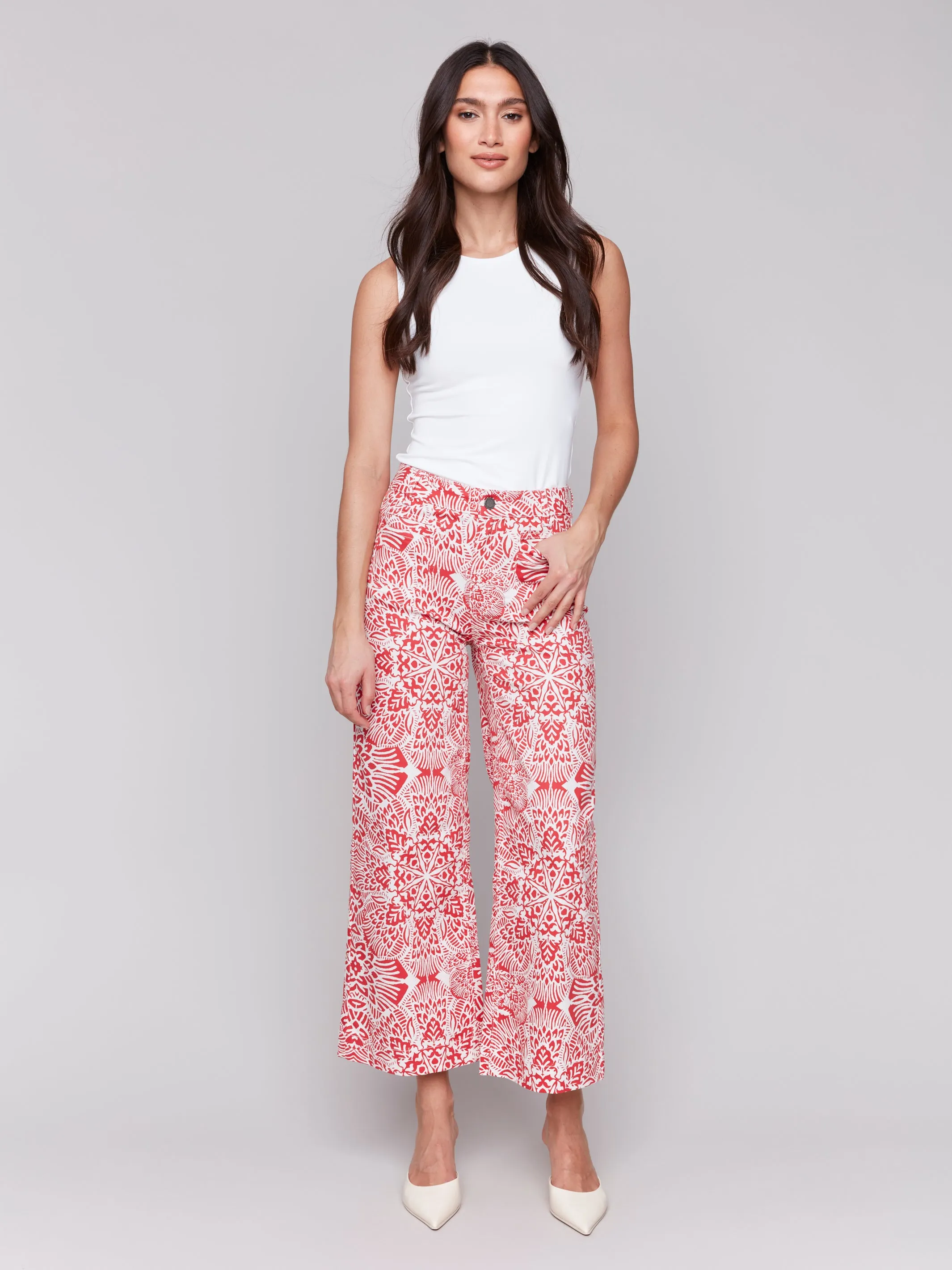 Printed Patch Pocket Pant Fiesta by Charlie B
