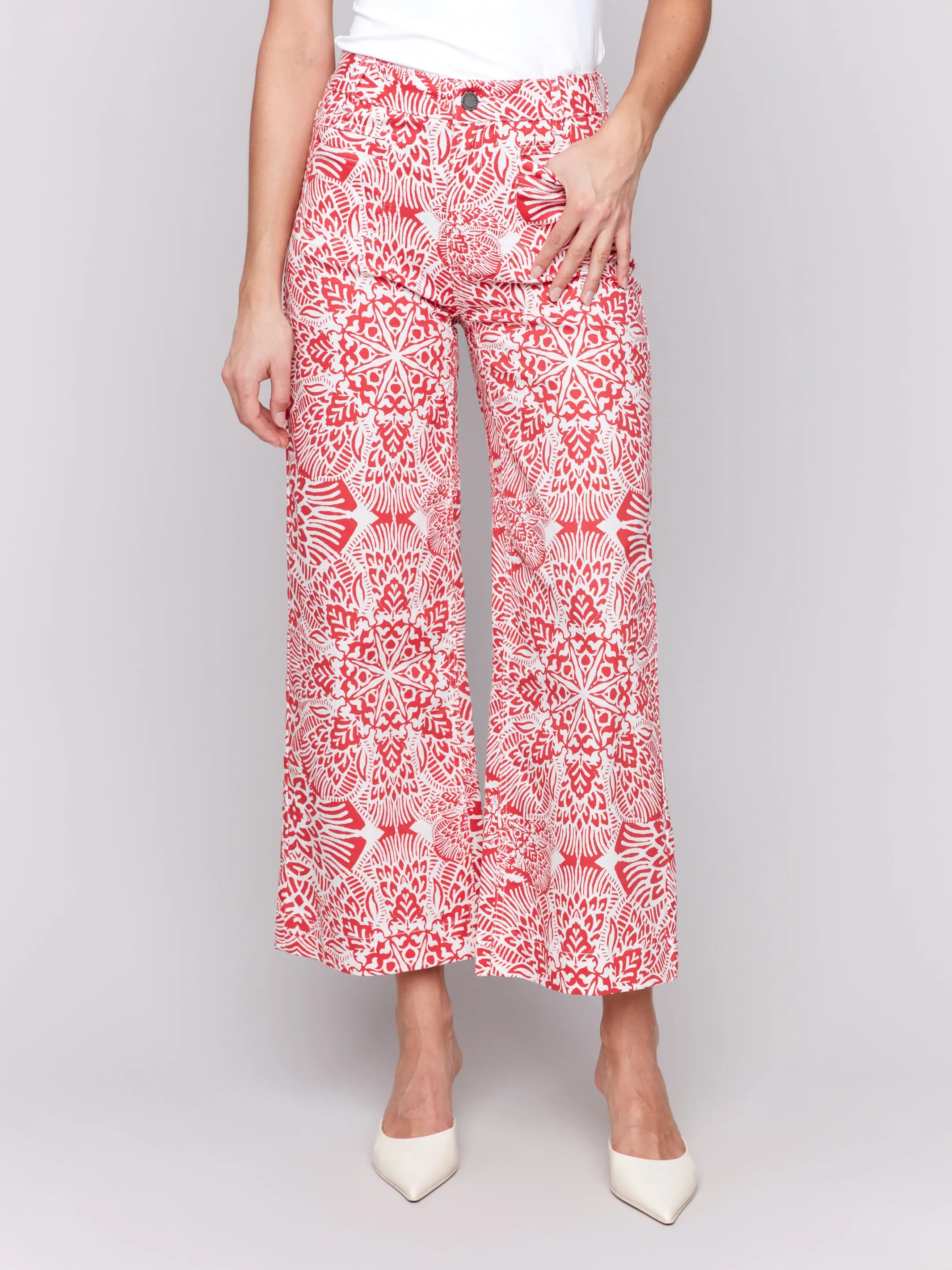 Printed Patch Pocket Pant Fiesta by Charlie B