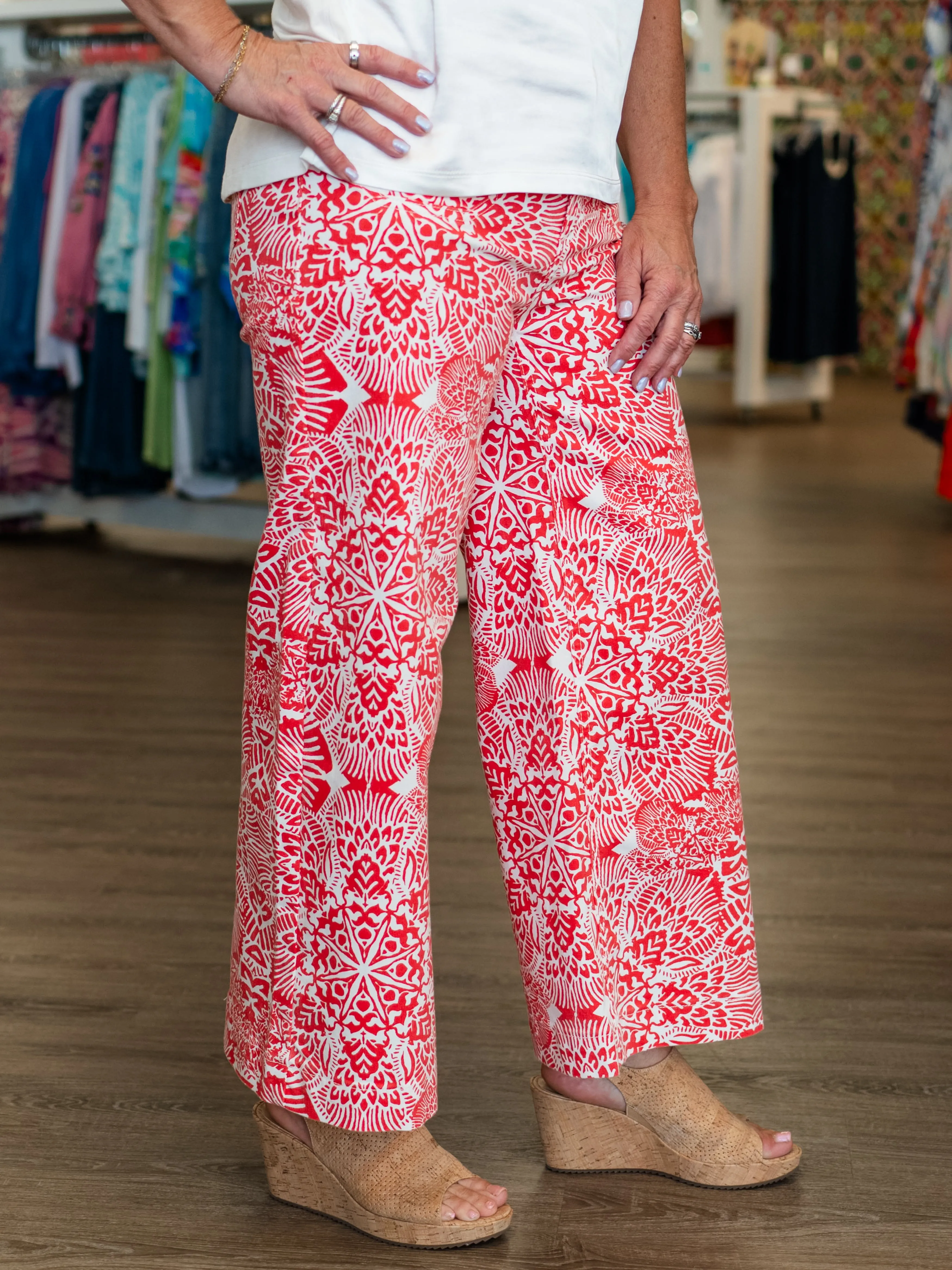 Printed Patch Pocket Pant Fiesta by Charlie B