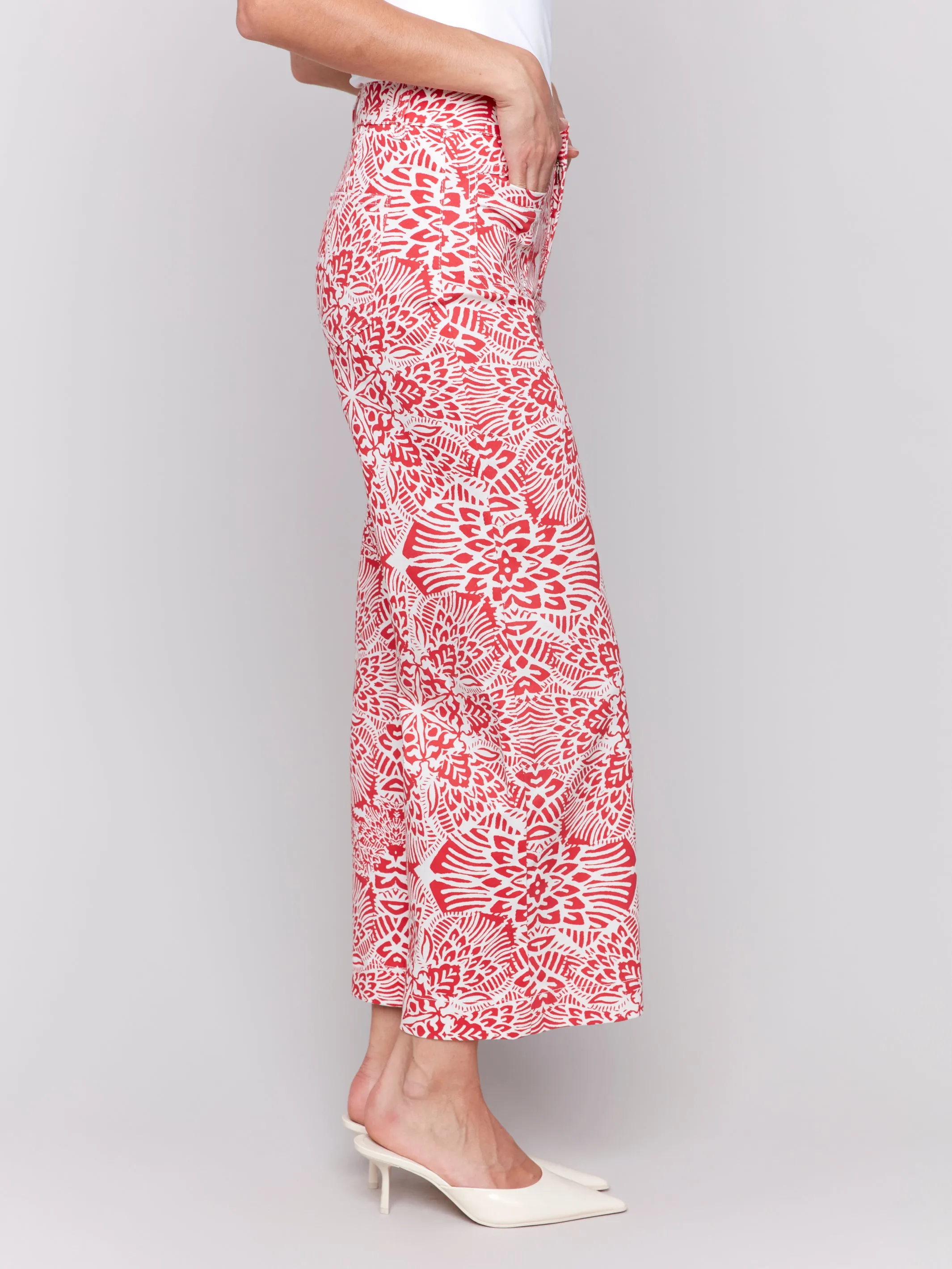 Printed Patch Pocket Pant Fiesta by Charlie B