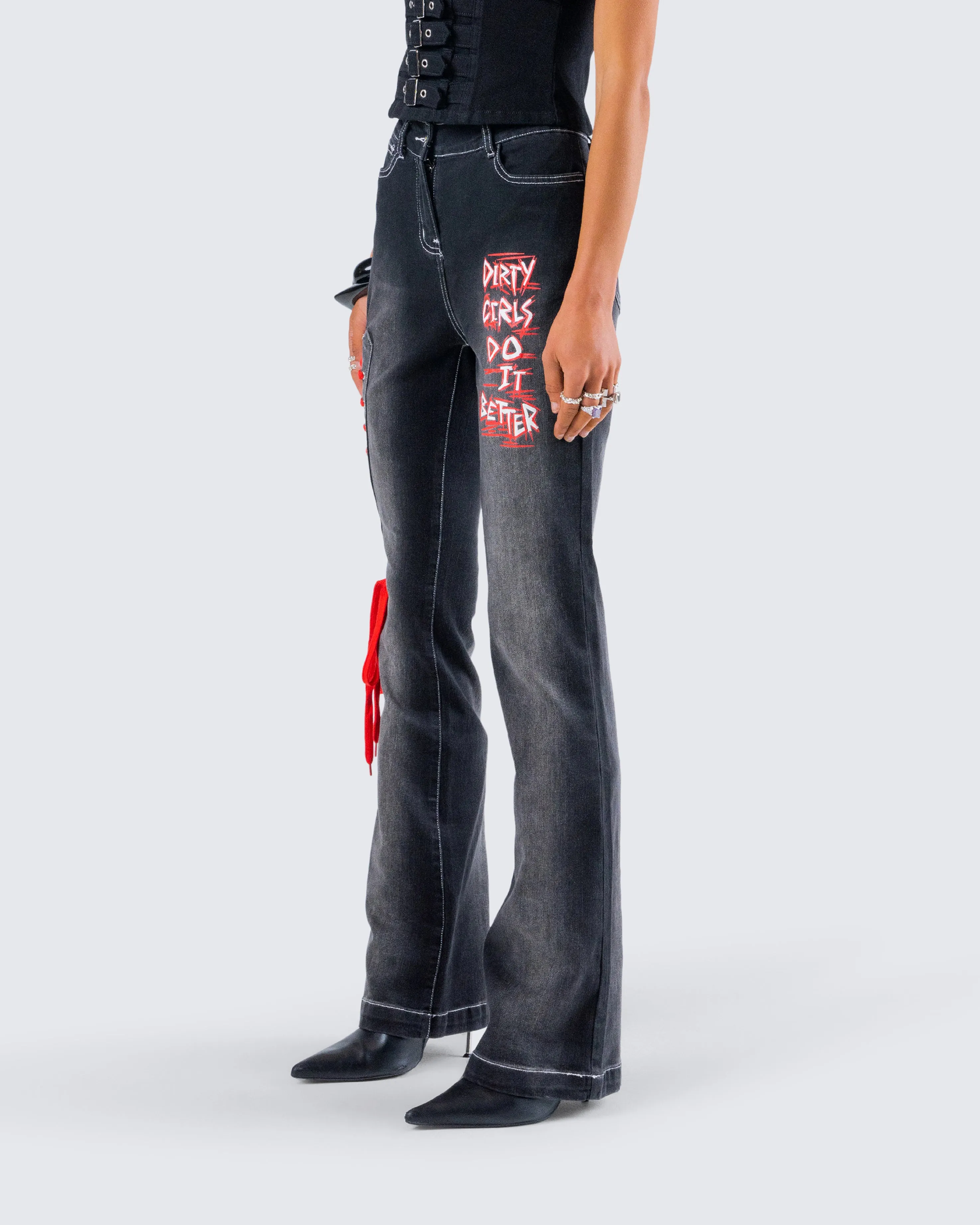 Salem Black Low Rise Denim Pant