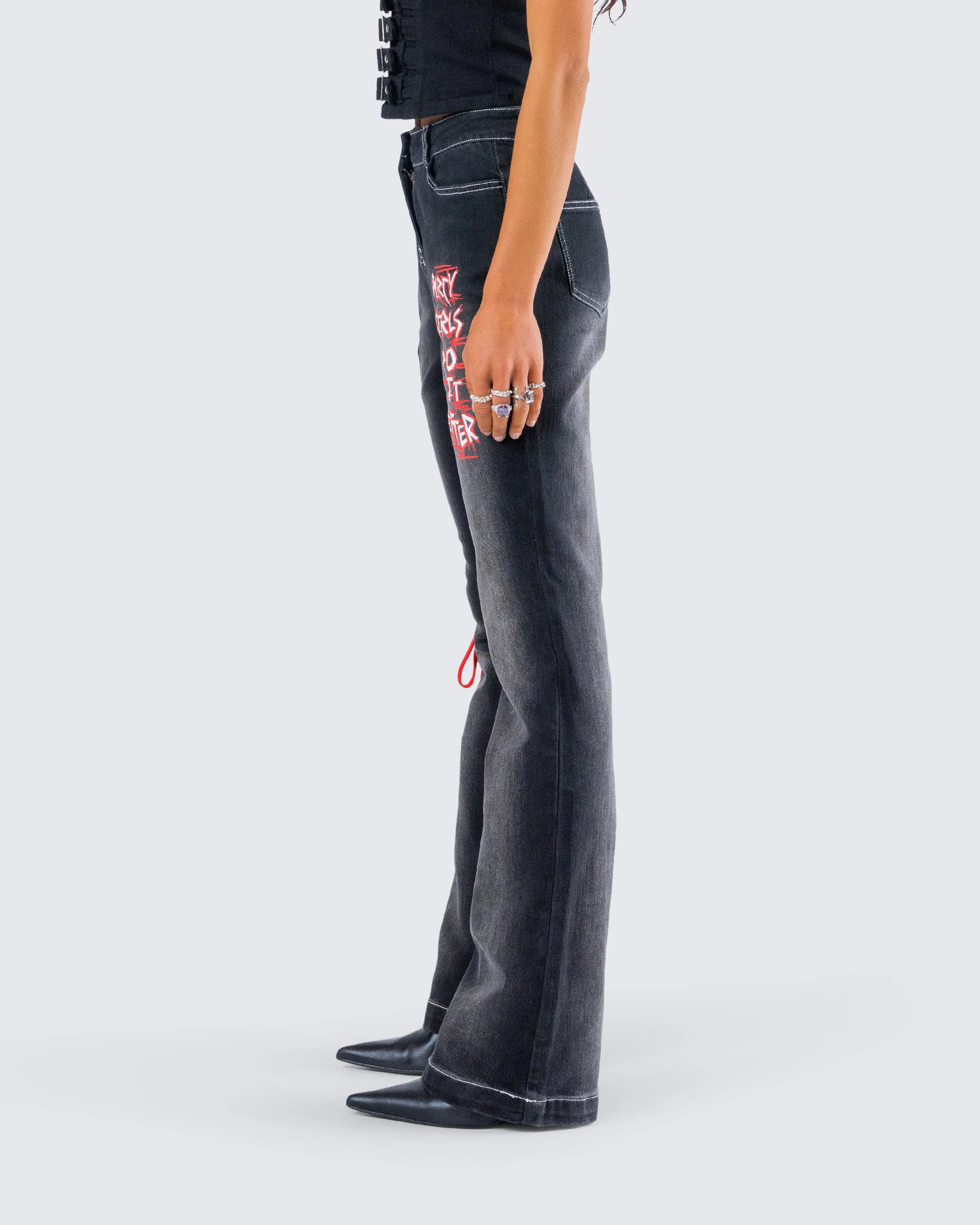 Salem Black Low Rise Denim Pant