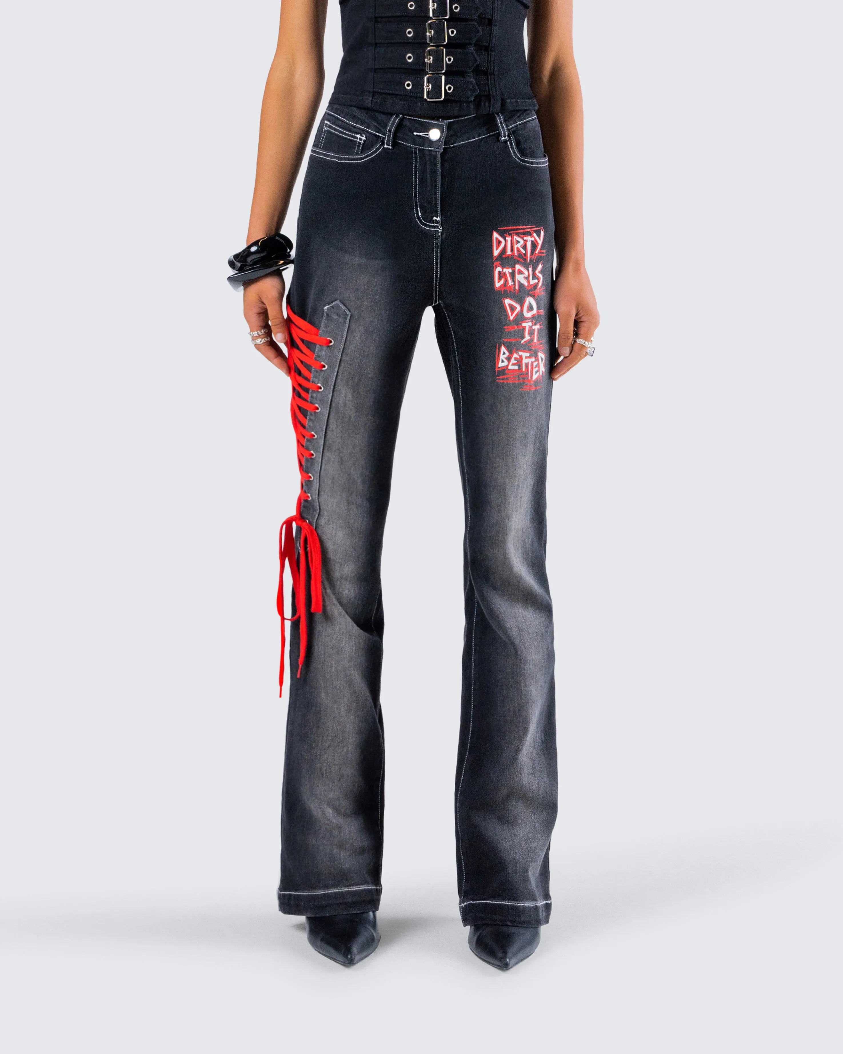Salem Black Low Rise Denim Pant