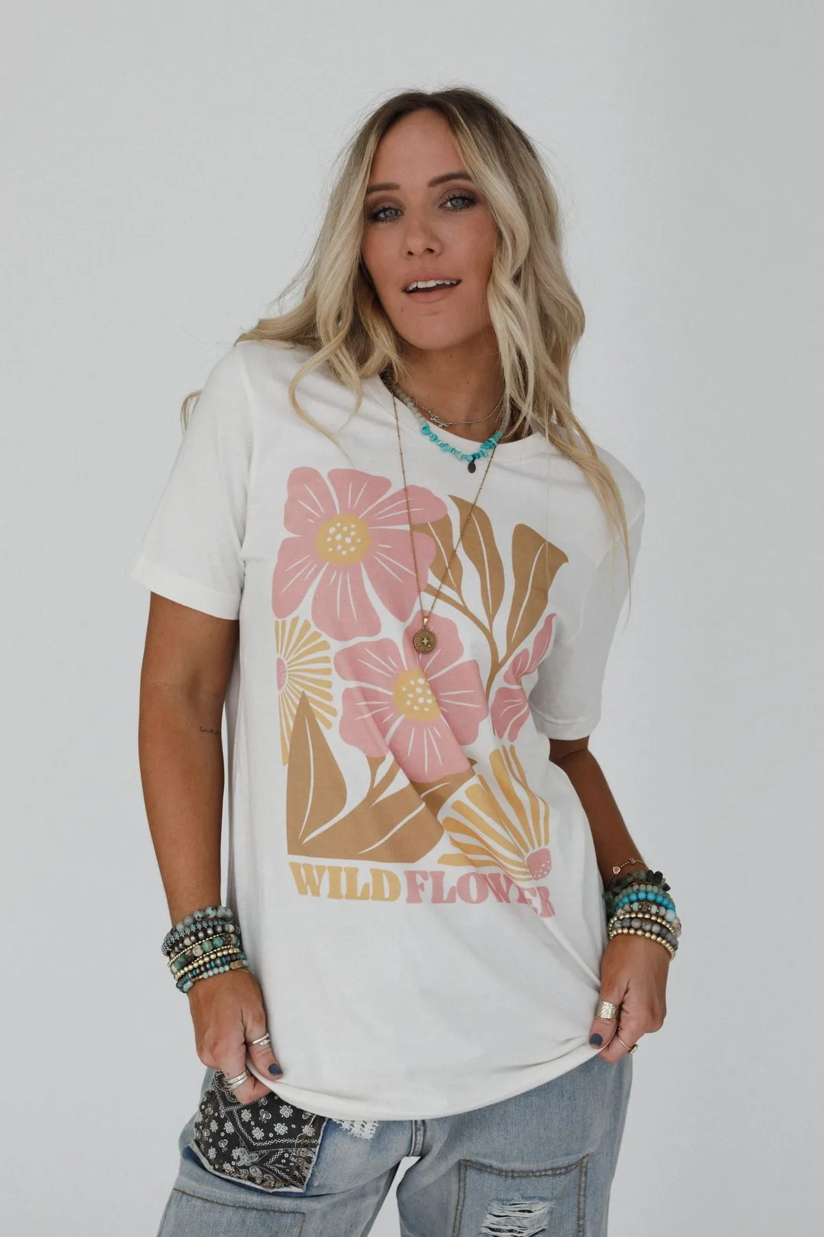 The Nest Blooming Wild Graphic Tee - Ivory
