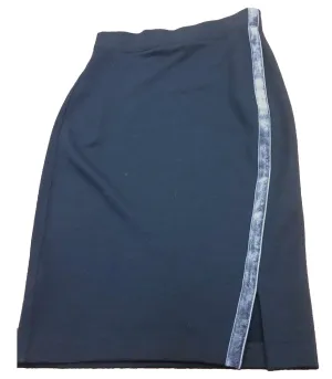 Velvet Trim French Terry Wool Skirt