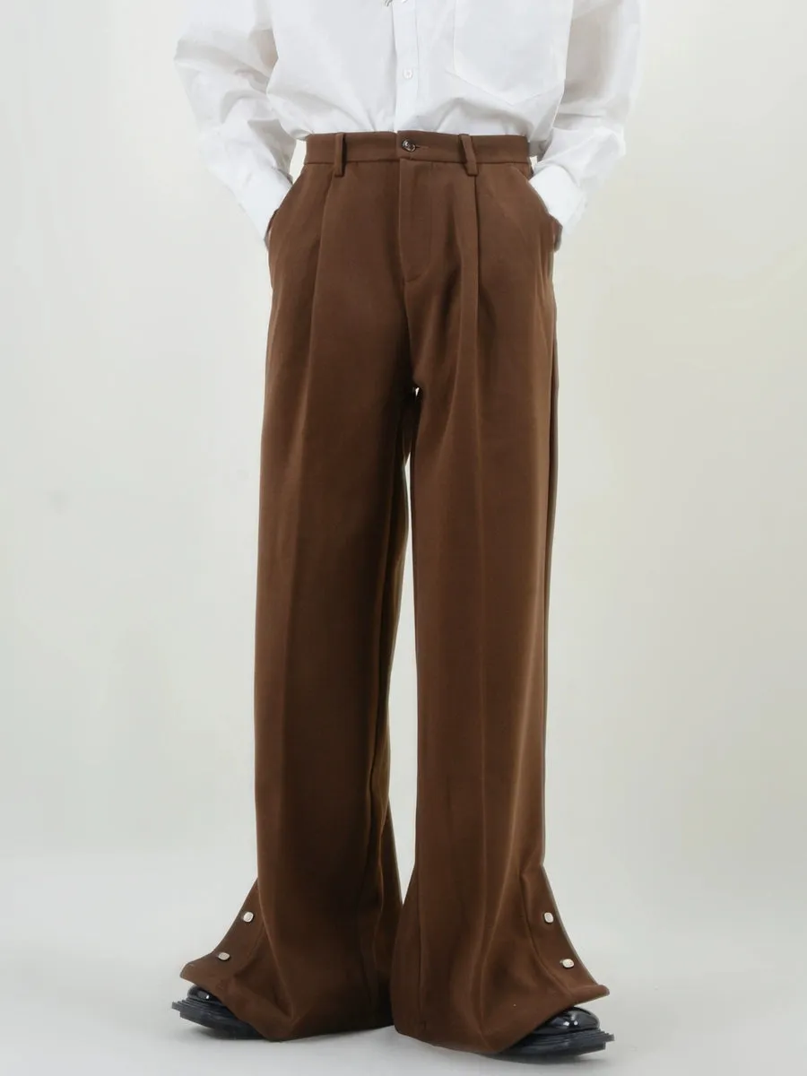 Wide-Leg Button-Detail Blazer Set