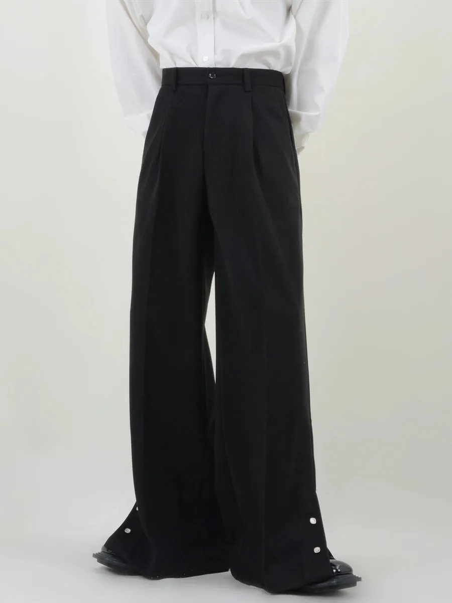 Wide-Leg Button-Detail Blazer Set