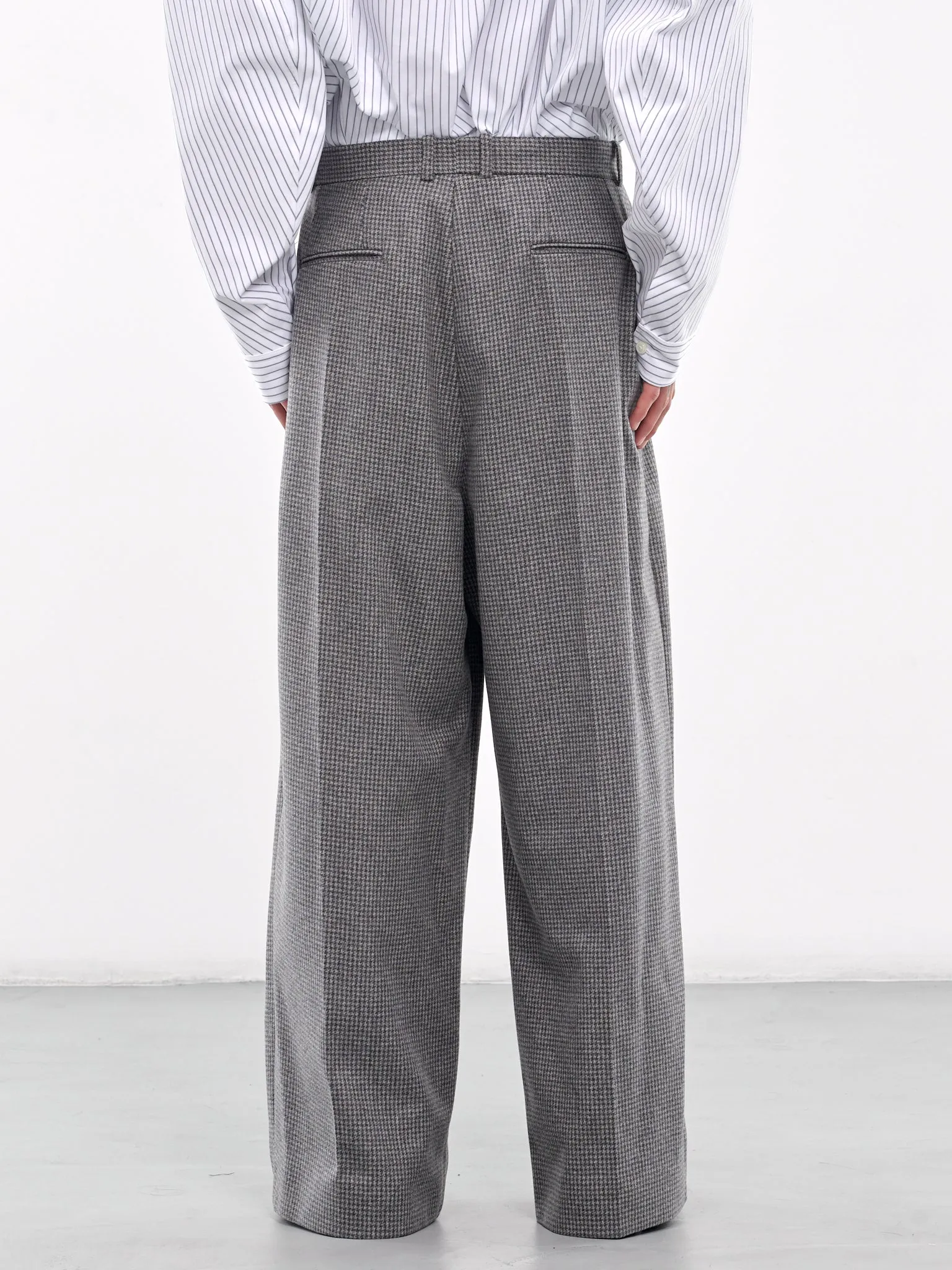 Wide Leg Houndstooth Trousers (HMMZ30011A-HZ120-MEDIUM-GREY)