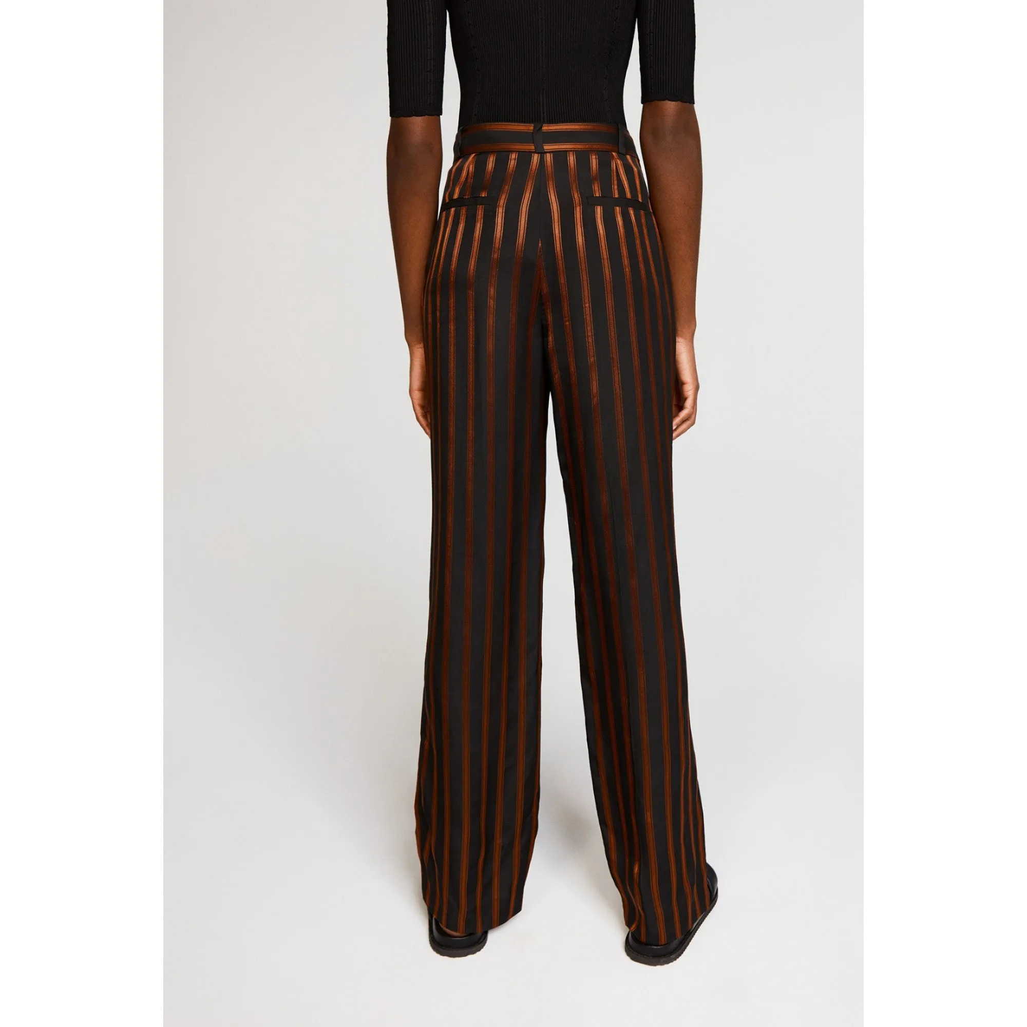 Women High-Waisted Trousers - Dual-Color